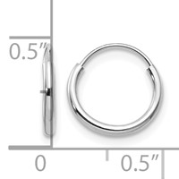 14K White Gold Madi K 1.25x 9mm Endless Hoop Earrings view 4