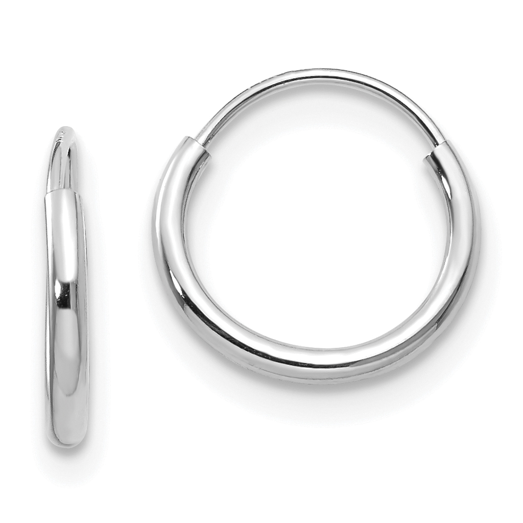 Fine Earrings 14k 14kt White Gold Polished White Gold Twisted Hoop ...