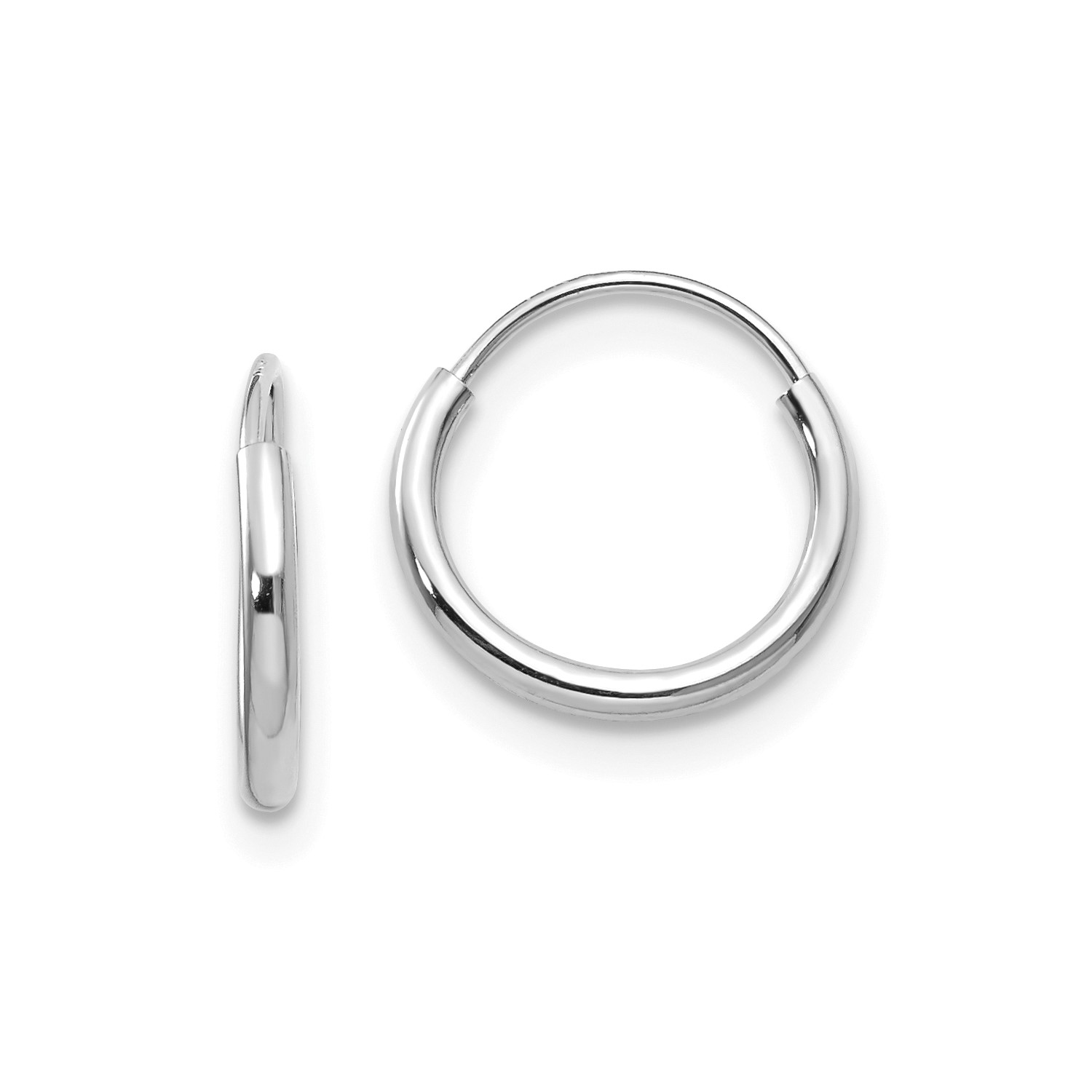 14k White Gold Endless Hoop Earrings 8mm X 1 25mm Ebay Image Is Loading 14k White Gold Endless Hoop Earrings 8mm X