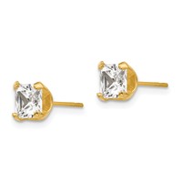 14K Madi K 5mm Square CZ Post Earrings view 2