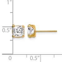 14K Madi K 5mm Square CZ Post Earrings view 4