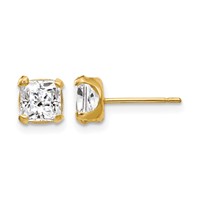14K Madi K 5mm Square CZ Post Earrings view 1
