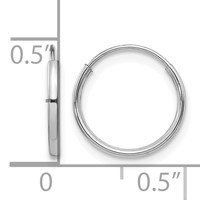 14K Madi K White Gold 1.25x12mm Endless Hoop Earrings view 4