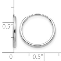 14K Madi K White Gold 1.25x 13mm Endless Hoop Earrings view 4