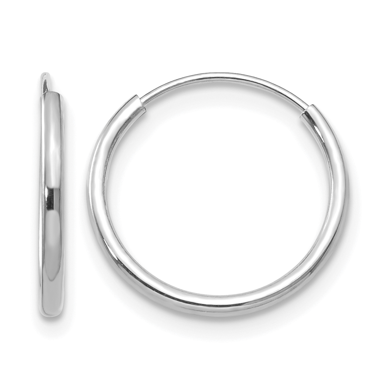 14k Madi K White Gold Endless Hoop Earrings (SE191)