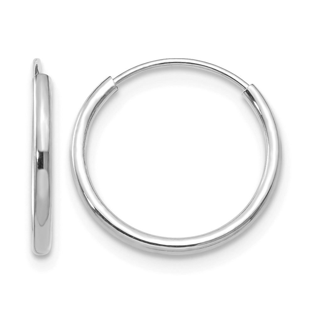 14k Madi K White Gold Endless Hoop Earrings (SE191)