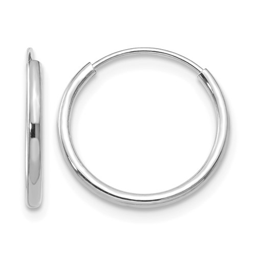 14K Madi K White Gold 1.25x 13mm Endless Hoop Earrings