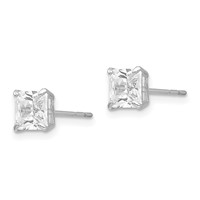 14K White Gold Madi K 5mm Square CZ Post Earrings view 2