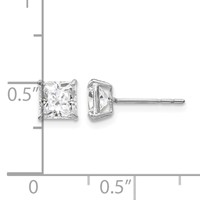 14K White Gold Madi K 5mm Square CZ Post Earrings view 4