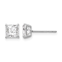 14K White Gold Madi K 5mm Square CZ Post Earrings view 1