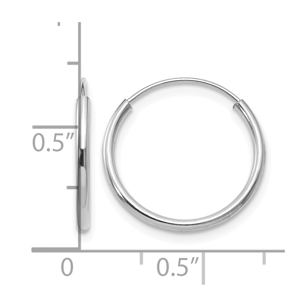 14k Madi K White Gold Endless Hoop Earrings (SE192)