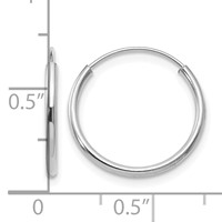 14K Madi K White Gold 1.25x 15mm Endless Hoop Earrings view 4