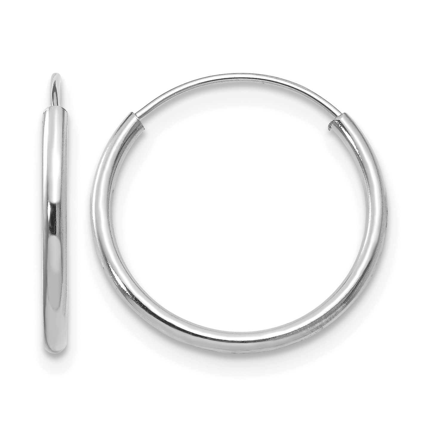 14k Madi K White Gold Endless Hoop Earrings (SE192)