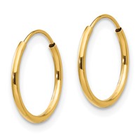 14K Yellow Gold Madi K 1x 12mm Endless Hoop Earrings view 2