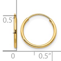 14K Yellow Gold Madi K 1x 12mm Endless Hoop Earrings view 4