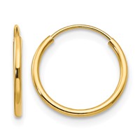 14K Yellow Gold Madi K 1x 12mm Endless Hoop Earrings view 1