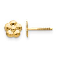 14K Yellow Gold Madi K Flower Screwback Post Earrings view 1