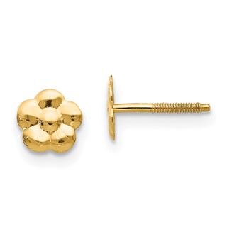 14k Madi K Flower Childrens Screwback Post Earrings