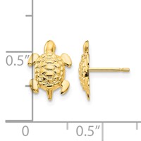 14K Yellow Gold Madi K Turtle Post Earrings view 4