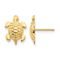 14K Yellow Gold Madi K Turtle Post Earrings view 1