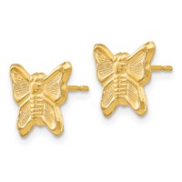 14K Yellow Gold Madi K Butterfly Post Earrings view 2