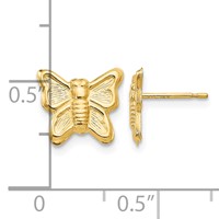 14K Yellow Gold Madi K Butterfly Post Earrings view 4