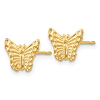 14K Yellow Gold Madi K Butterfly Post Earrings view 2
