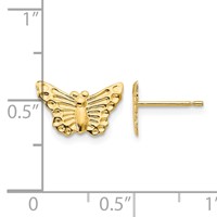 14K Yellow Gold Madi K Butterfly Post Earrings view 4