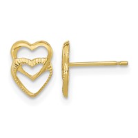 14K Yellow Gold Madi K Hearts Post Earrings view 1