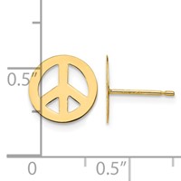 14K Yellow Gold Madi K Peace Sign Post Earrings view 4