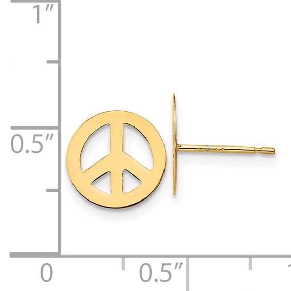 14k Madi K Peace Sign Childrens Post Earrings