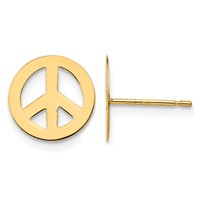 14K Yellow Gold Madi K Peace Sign Post Earrings view 1