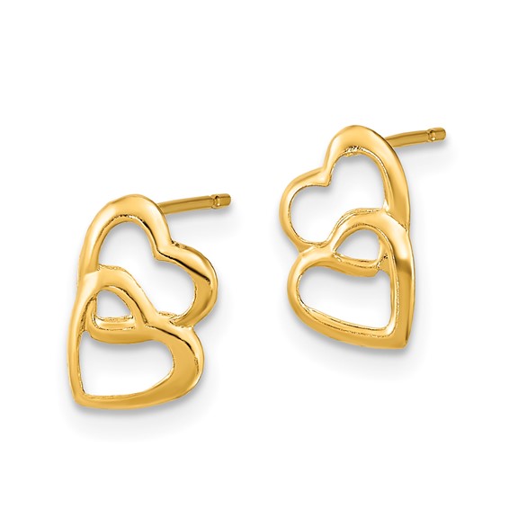14k Madi K Hearts Childrens Post Earrings