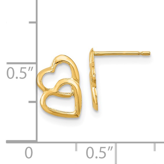 14k Madi K Hearts Childrens Post Earrings