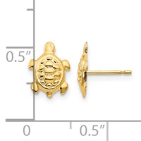 14K Yellow Gold Madi K Turtle Post Earrings view 4