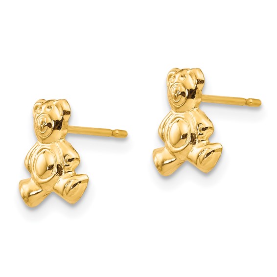 14k Madi K Teddy Bear Childrens Post Earrings