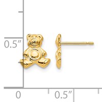 14K Madi K Teddy Bear Post Earrings view 4