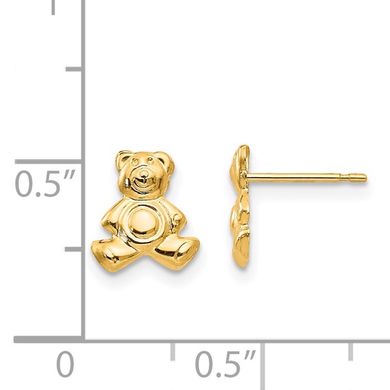14k Madi K Teddy Bear Childrens Post Earrings
