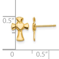 14K Madi K Heart Cross Post Earrings view 4