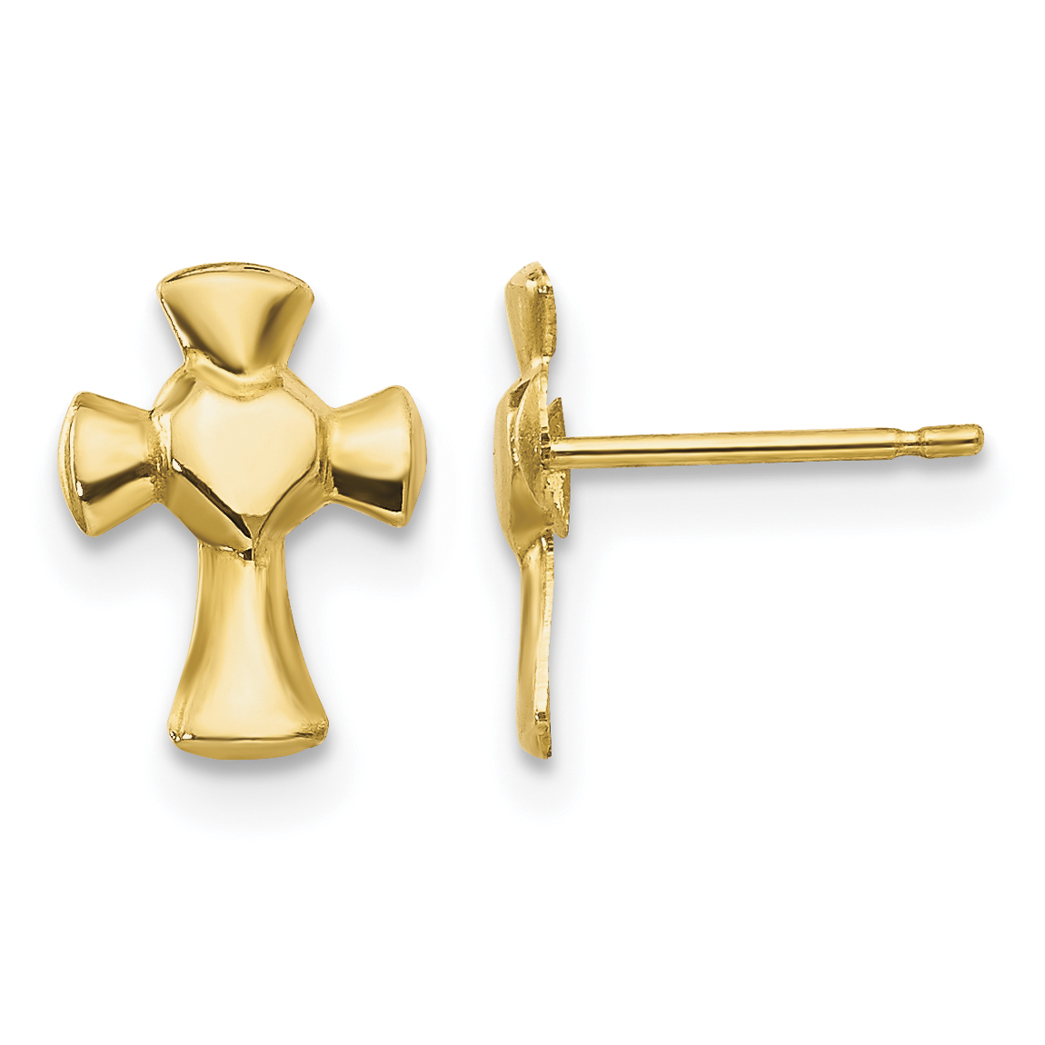 14k Madi K Heart Cross Post Earrings (SE2046)