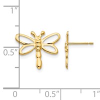14K Yellow Gold Madi K Dragonfly Post Earrings view 4