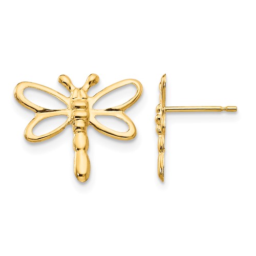 14K Yellow Gold Madi K Dragonfly Post Earrings