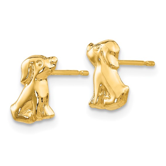 14k Madi K Dog Childrens Post Earrings