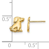 14K Yellow Gold Madi K Dog Post Earrings view 4
