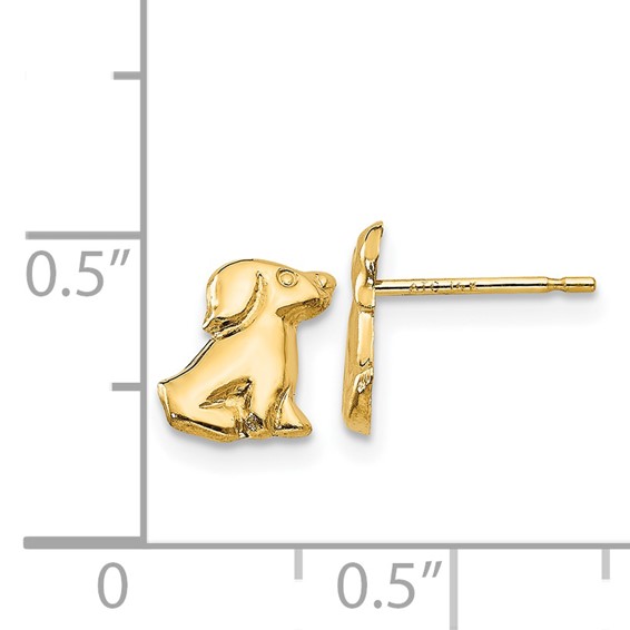 14k Madi K Dog Childrens Post Earrings