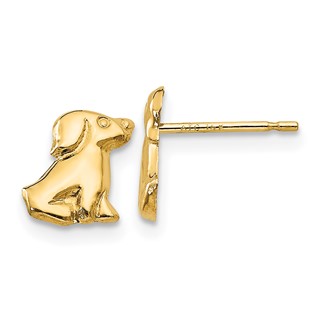 14k Madi K Dog Childrens Post Earrings