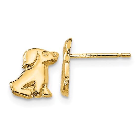 14k Madi K Dog Childrens Post Earrings