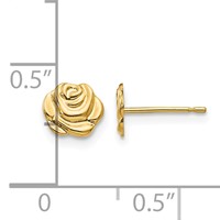 14K Yellow Gold Madi K Polished Rose Post Earrings view 4