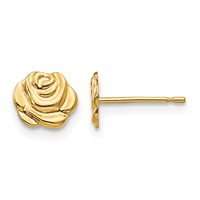 14K Yellow Gold Madi K Polished Rose Post Earrings view 1