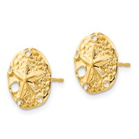 14K Madi K Sand Dollar Post Earrings view 2
